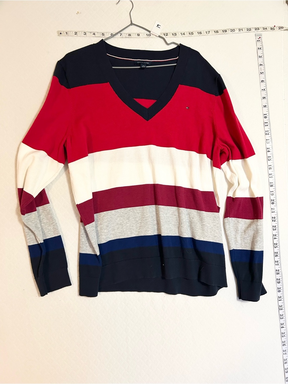 Tommy Hilfiger Navy, Red & White Crewneck Sweater